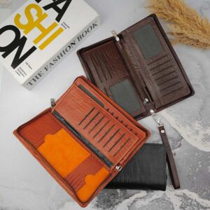 کیف دسته چکی چرم طبیعی لیزارد