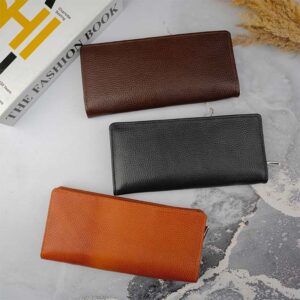 کیف دسته چکی دورزیپ چرم طبیعی شرانگ