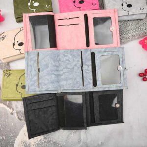 کیف پول دخترانه سه لت چاپی طرح سگ