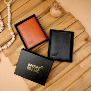 کیف پول کتابی مون بلان چرم ساده