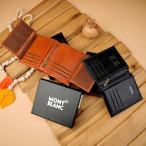 کیف پول کتابی مون بلان چرم ساده