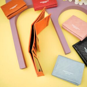کیف پول سه لت داغی آجری