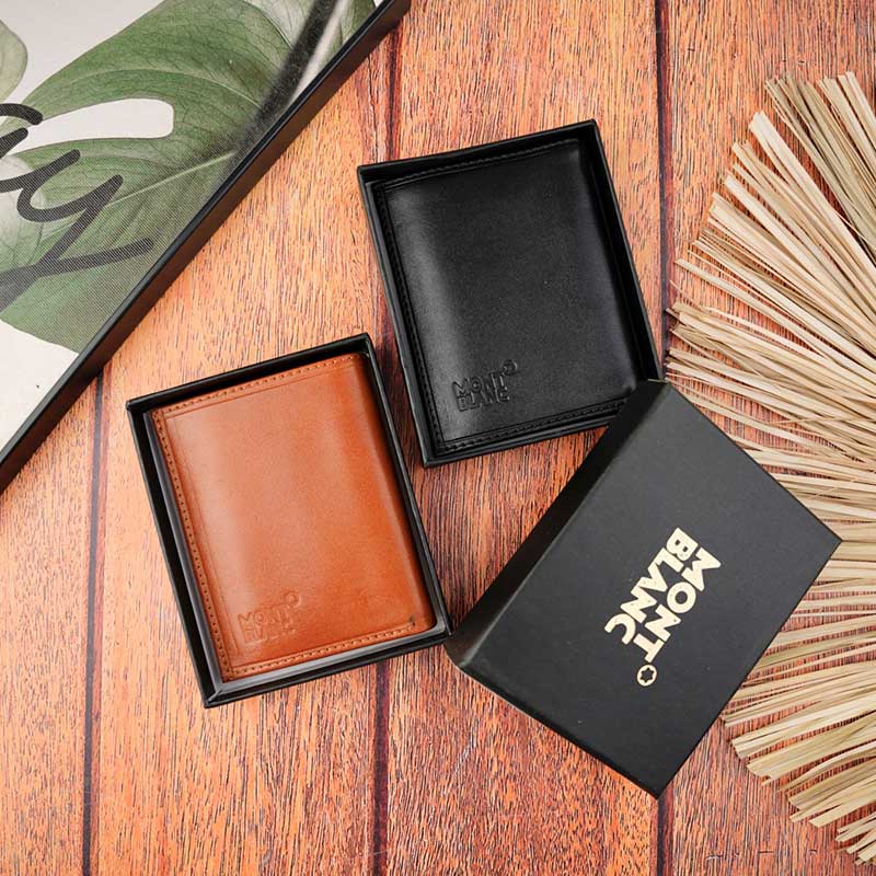 کیف پول کتابی ساده چرم